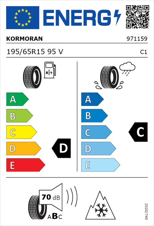 Tyre Label for Kormoran All Season 195/65R15 95V